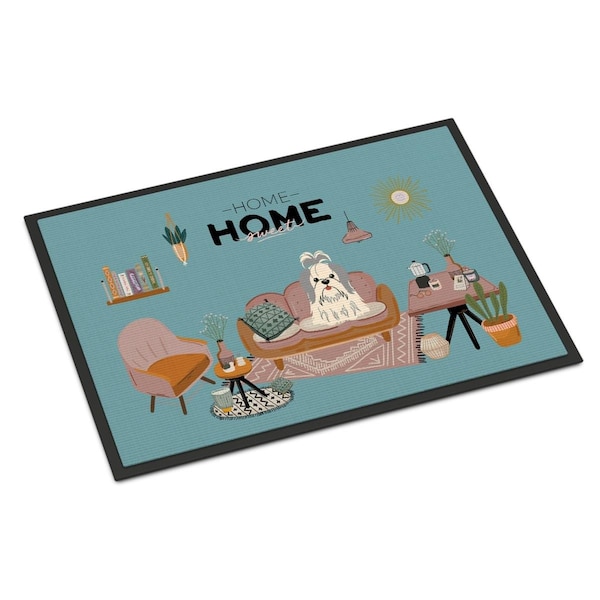 Carolines Treasures 18 x 27 in. Silver White Shih Tzu Sweet Home Indoor or Outdoor Mat CK7930MAT - main